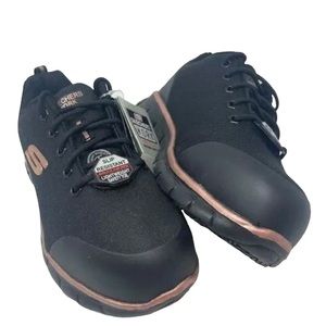Women's Skechers Sure Track-CHITON 108025/BKRG Work Shoes Size 7.5